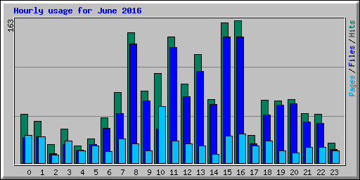 Hourly usage for June 2016